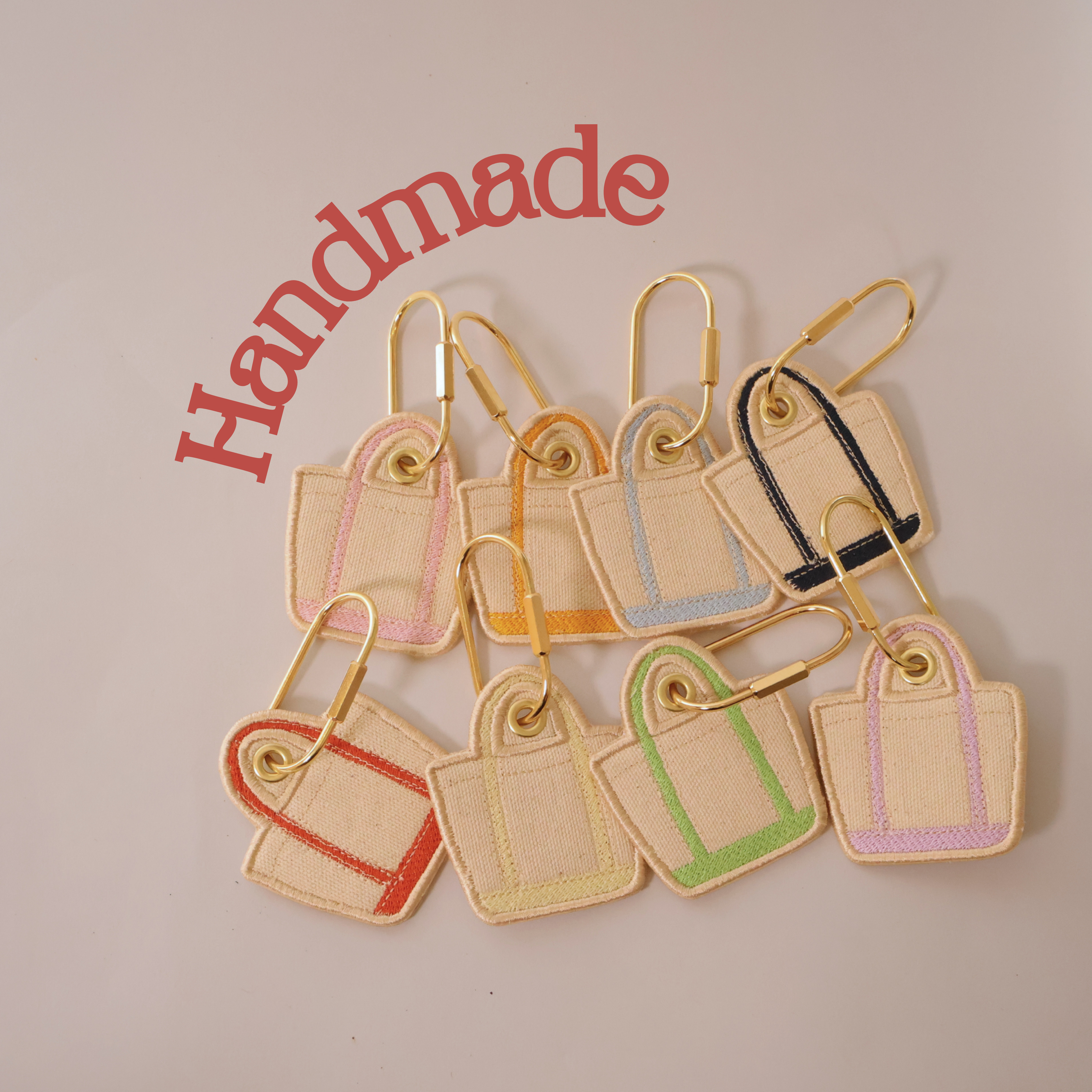 Photo of our Elsie Bag Charms to link to our handmade collection