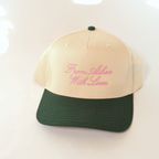 Front view of Love Letter Hat showing embroidery and colors