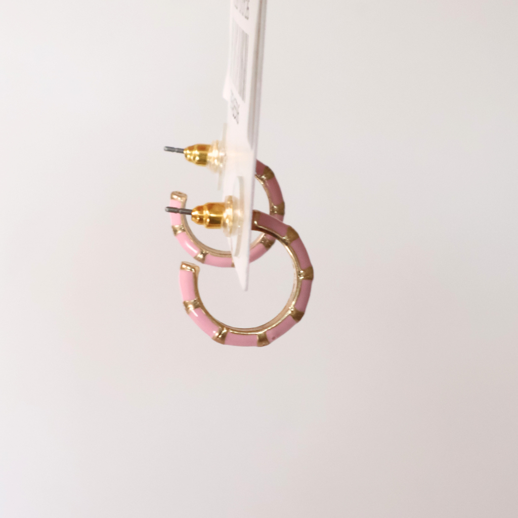 side view of junie hoops on product tag